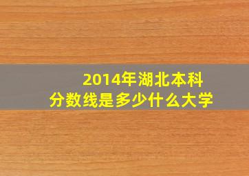 2014年湖北本科分数线是多少什么大学