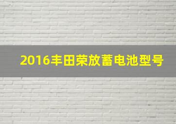 2016丰田荣放蓄电池型号