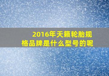 2016年天籁轮胎规格品牌是什么型号的呢