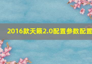 2016款天籁2.0配置参数配置