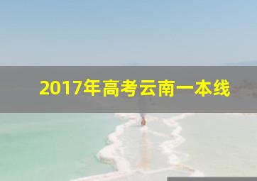 2017年高考云南一本线