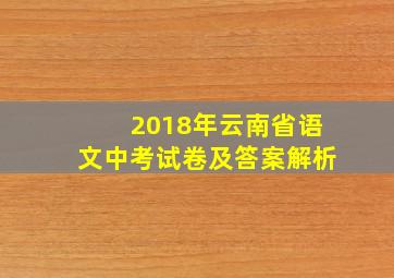 2018年云南省语文中考试卷及答案解析