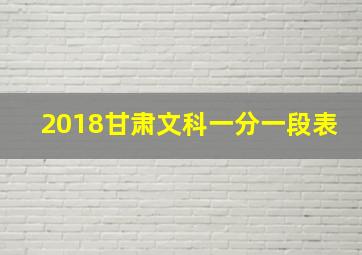 2018甘肃文科一分一段表