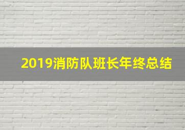 2019消防队班长年终总结