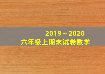 2019～2020六年级上期末试卷数学