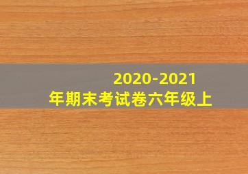 2020-2021年期末考试卷六年级上