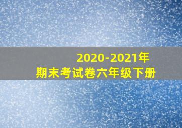 2020-2021年期末考试卷六年级下册