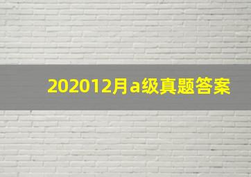 202012月a级真题答案