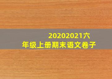 20202021六年级上册期末语文卷子