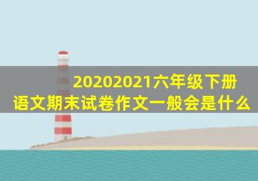 20202021六年级下册语文期末试卷作文一般会是什么