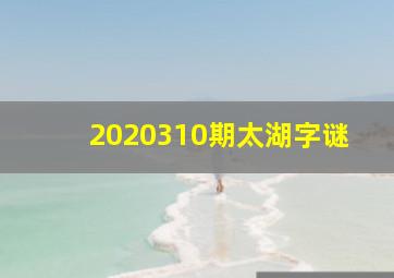 2020310期太湖字谜