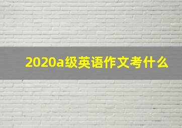 2020a级英语作文考什么