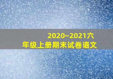 2020~2021六年级上册期末试卷语文