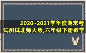 2020~2021学年度期末考试测试北师大版,六年级下册数学