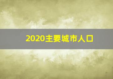 2020主要城市人口