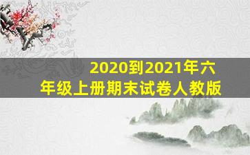 2020到2021年六年级上册期末试卷人教版