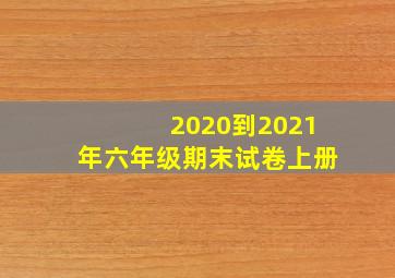 2020到2021年六年级期末试卷上册