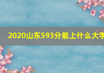 2020山东593分能上什么大学