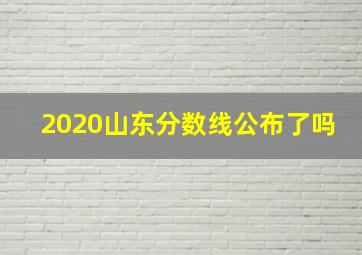 2020山东分数线公布了吗