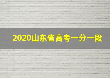 2020山东省高考一分一段