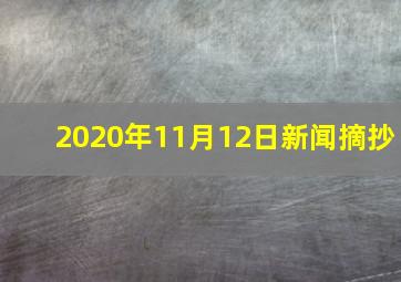 2020年11月12日新闻摘抄