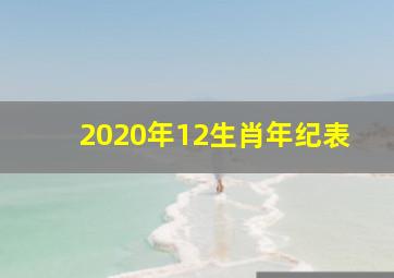 2020年12生肖年纪表