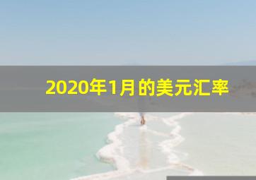 2020年1月的美元汇率