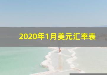 2020年1月美元汇率表