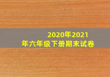 2020年2021年六年级下册期末试卷