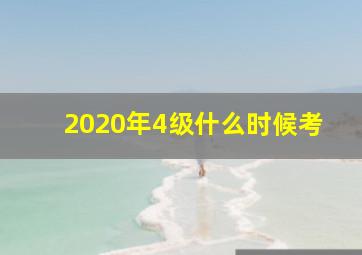 2020年4级什么时候考