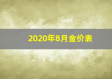 2020年8月金价表