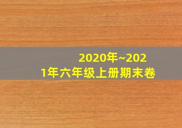 2020年~2021年六年级上册期末卷