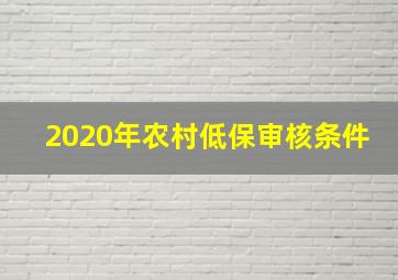 2020年农村低保审核条件