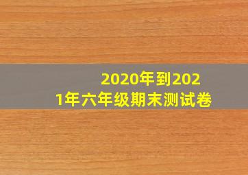 2020年到2021年六年级期末测试卷