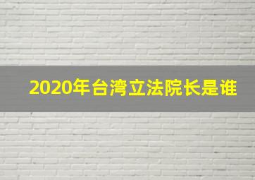 2020年台湾立法院长是谁