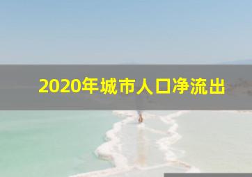 2020年城市人口净流出