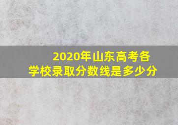 2020年山东高考各学校录取分数线是多少分