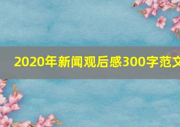 2020年新闻观后感300字范文