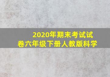 2020年期末考试试卷六年级下册人教版科学