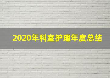 2020年科室护理年度总结