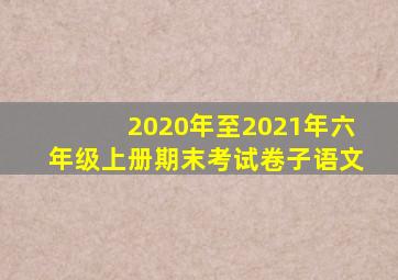 2020年至2021年六年级上册期末考试卷子语文