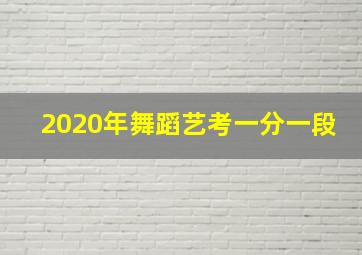 2020年舞蹈艺考一分一段