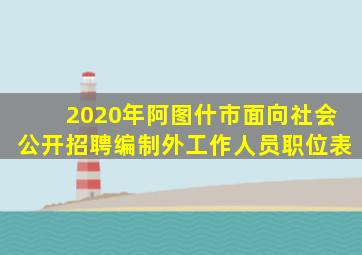 2020年阿图什市面向社会公开招聘编制外工作人员职位表