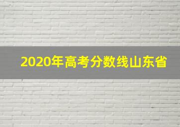 2020年高考分数线山东省