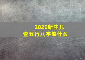 2020新生儿查五行八字缺什么