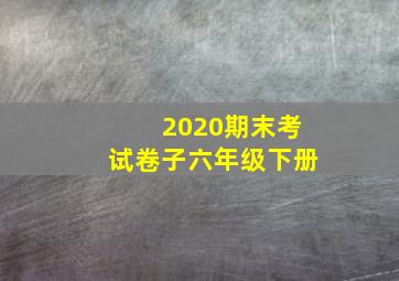 2020期末考试卷子六年级下册