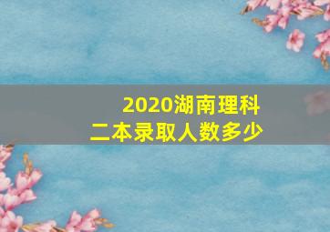 2020湖南理科二本录取人数多少