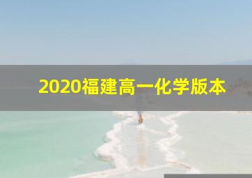 2020福建高一化学版本