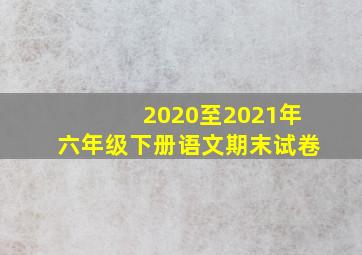 2020至2021年六年级下册语文期末试卷