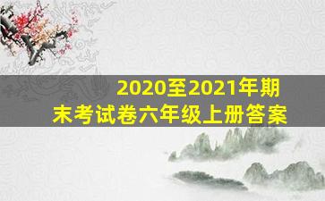 2020至2021年期末考试卷六年级上册答案